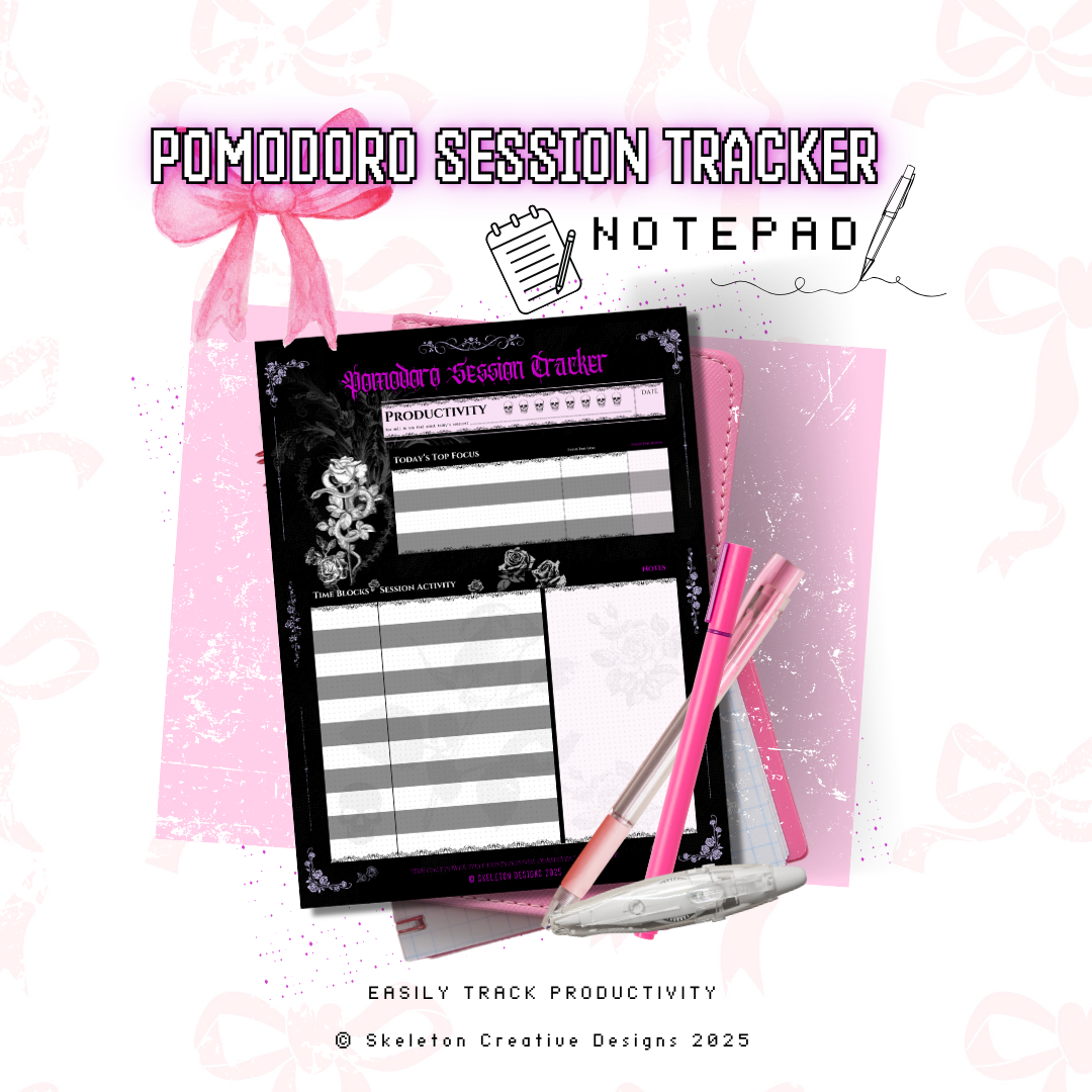 Pomodoro Session Productivity Tracking Notepad 【Habit Tracking Productivity Tool】