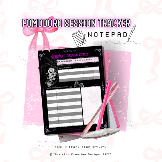 Pomodoro Session Productivity Tracking Notepad 【Habit Tracking Productivity Tool】